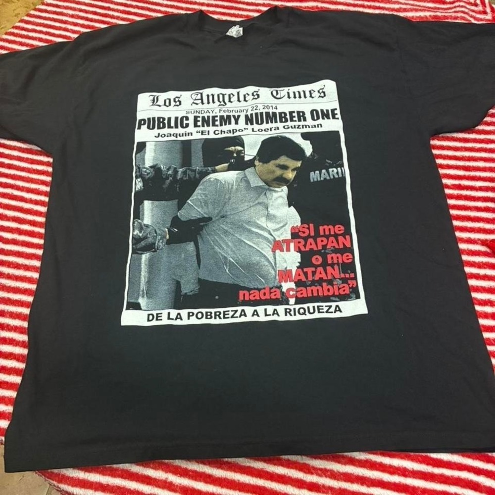 Black XL T-Shirt EL CHAPO public Enemy number one